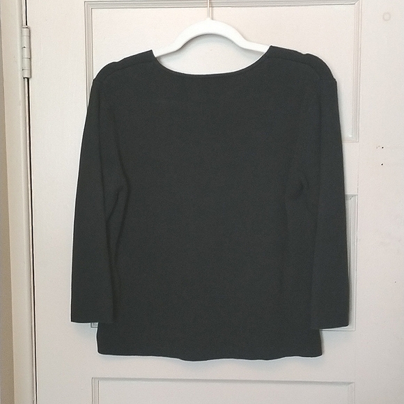 3/$30💜 GUC Vintage Classic Collections Size M Black 3/4 Length Sleeve Cardigan - Picture 5 of 6